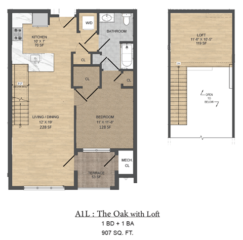 A1 Oak w/Loft